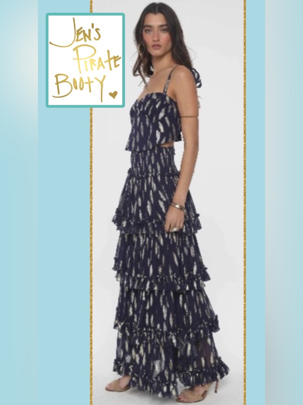 NWT! Free People x Jen's Pirate Booty Solar SET Witching Hour Navy Large